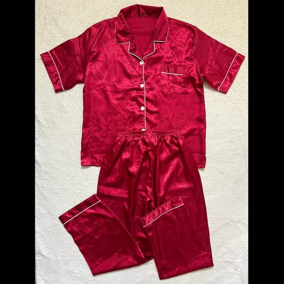 Other - Red Silk Satin Pajamas